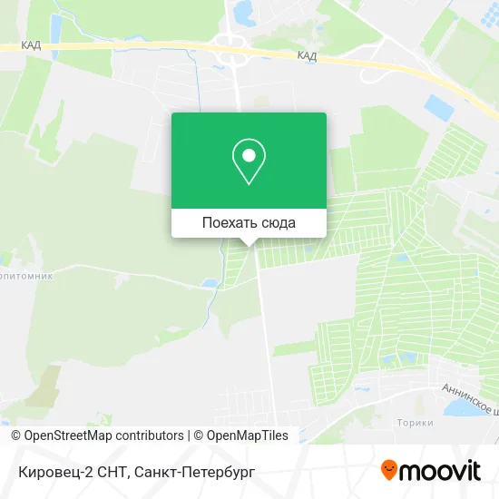 Карта Кировец-2 СНТ
