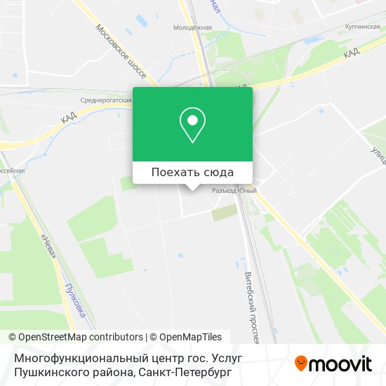 Карта Многофункциональный центр гос. Услуг Пушкинского района