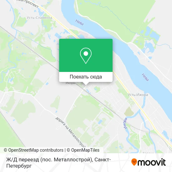 Карта Ж / Д переезд (пос. Металлострой)