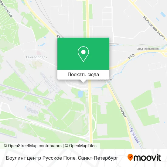 Карта Боулинг центр Русское Поле