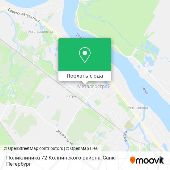 Карта Поликлиника 72 Колпинского района