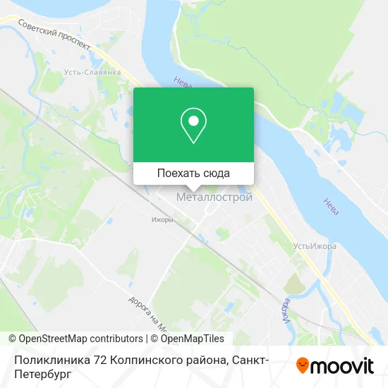 Карта Поликлиника 72 Колпинского района