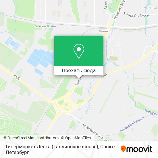 Карта Гипермаркет Лента (Таллинское шоссе)