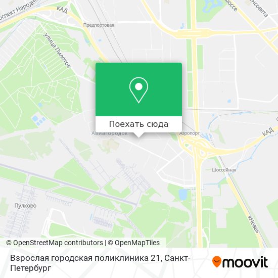 Карта Взрослая городская поликлиника 21