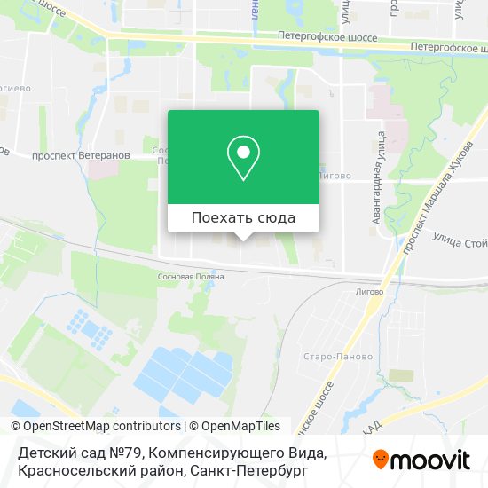 Карта Детский сад №79, Компенсирующего Вида, Красносельский район