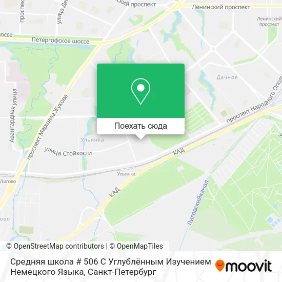Карта Средняя школа # 506 С Углублённым Изучением Немецкого Языка