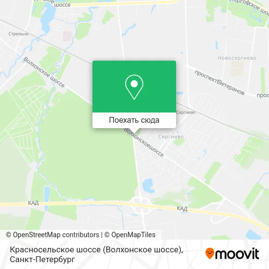Карта Красносельское шоссе (Волхонское шоссе)