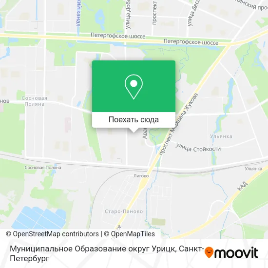 Карта Муниципальное Образование округ Урицк