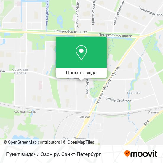 Карта Пункт выдачи Озон.ру