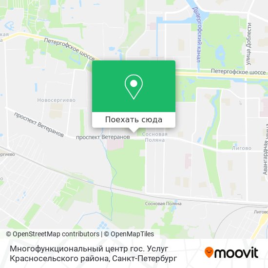 Карта Многофункциональный центр гос. Услуг Красносельского района
