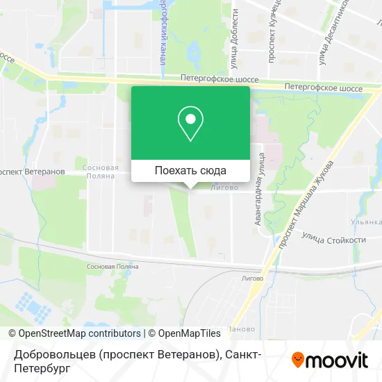 Карта Добровольцев (проспект Ветеранов)