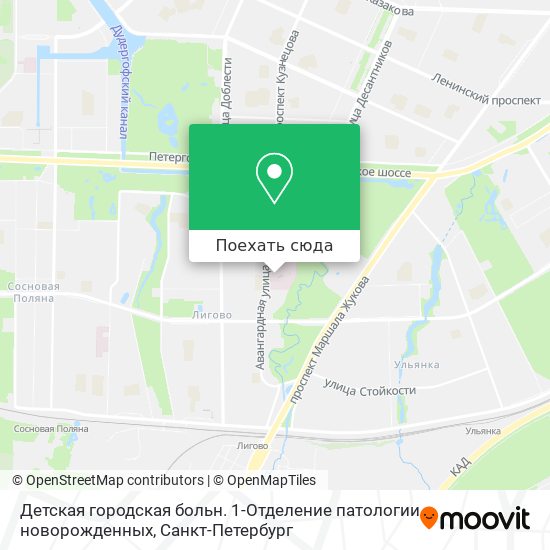 Карта Детская городская больн. 1-Отделение патологии новорожденных