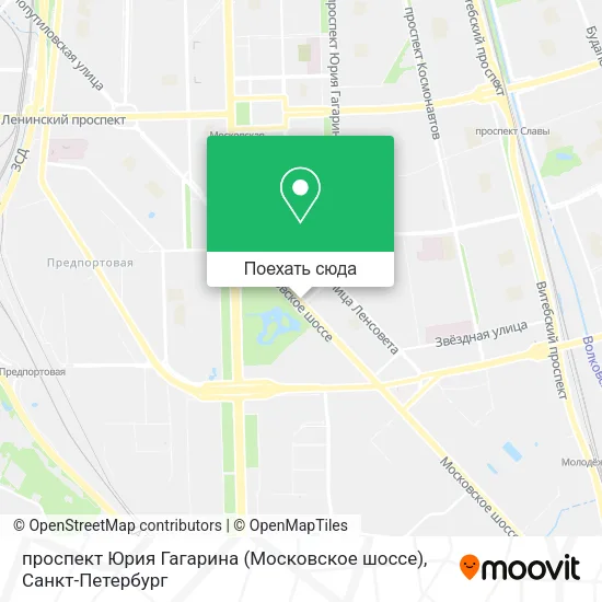 Карта проспект Юрия Гагарина (Московское шоссе)