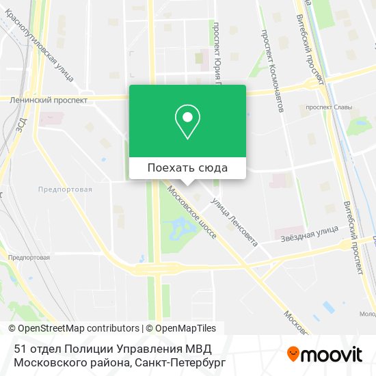 Карта 51 отдел Полиции Управления МВД Московского района