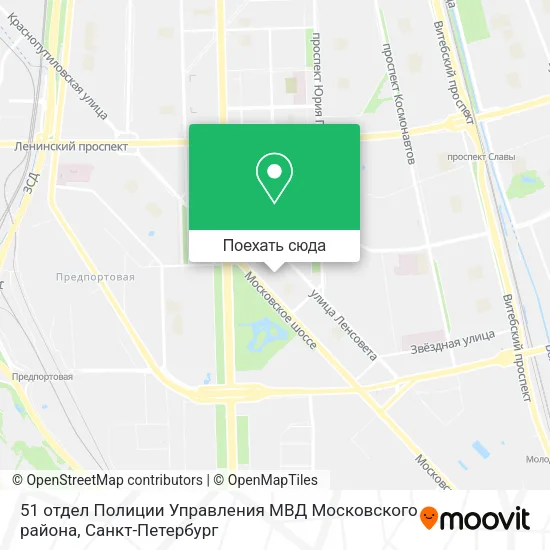 Карта 51 отдел Полиции Управления МВД Московского района