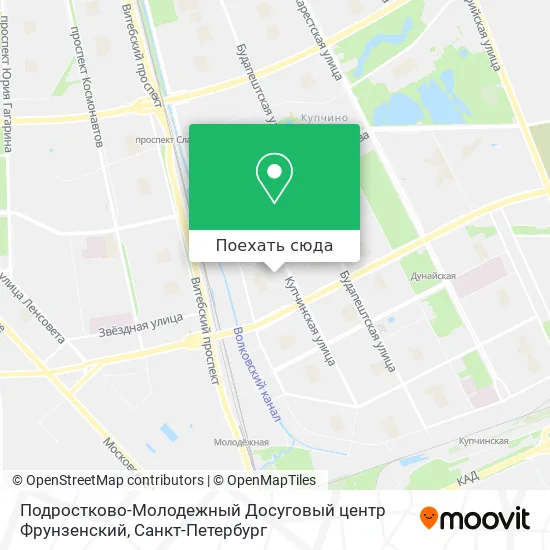 Карта Подростково-Молодежный Досуговый центр Фрунзенский