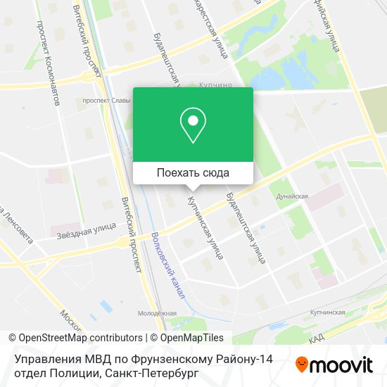 Карта Управления МВД по Фрунзенскому Району-14 отдел Полиции