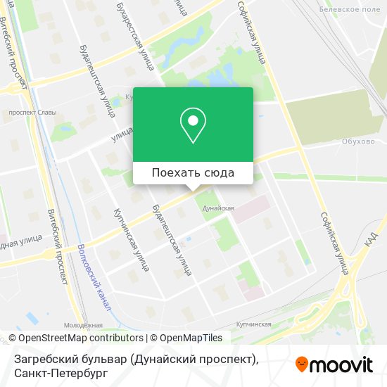 Карта Загребский бульвар (Дунайский проспект)