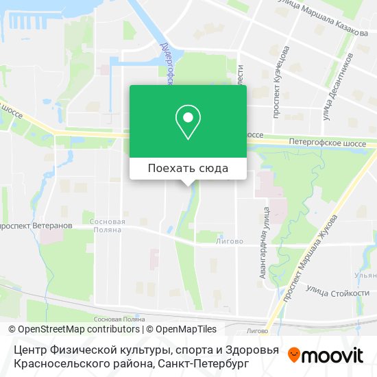 Карта Центр Физической культуры, спорта и Здоровья Красносельского района