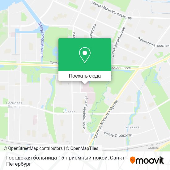 Карта Городская больница 15-приёмный покой