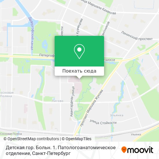 Карта Детская гор. Больн. 1. Патологоанатомическое отделение