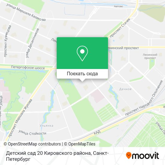 Карта Детский сад 20 Кировского района