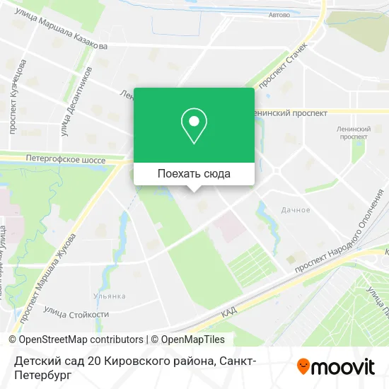 Карта Детский сад 20 Кировского района