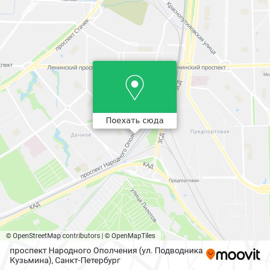 Карта проспект Народного Ополчения (ул. Подводника Кузьмина)