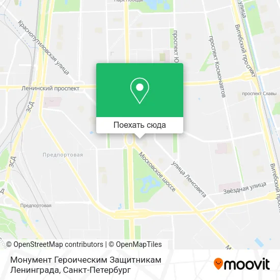 Карта Монумент Героическим Защитникам Ленинграда