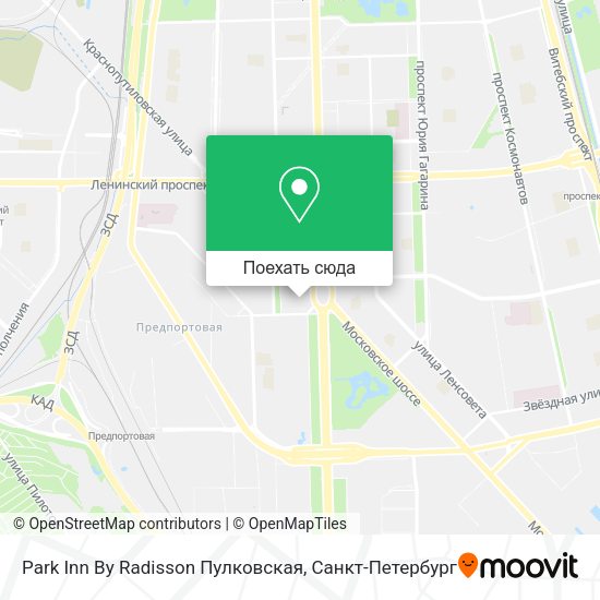 Карта Park Inn By Radisson Пулковская