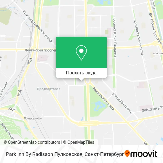 Карта Park Inn By Radisson Пулковская