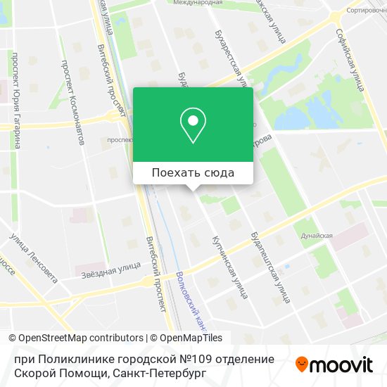Карта при Поликлинике городской №109 отделение Скорой Помощи