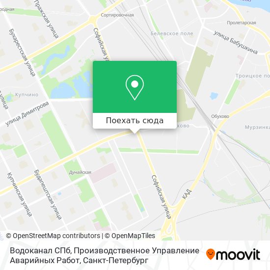 Карта Водоканал СПб, Производственное Управление Аварийных Работ