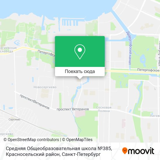 Карта Средняя Общеобразовательная школа №385, Красносельский район