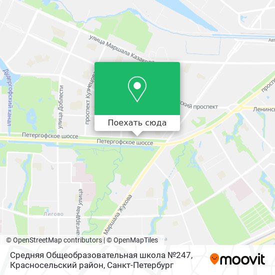 Карта Средняя Общеобразовательная школа №247, Красносельский район