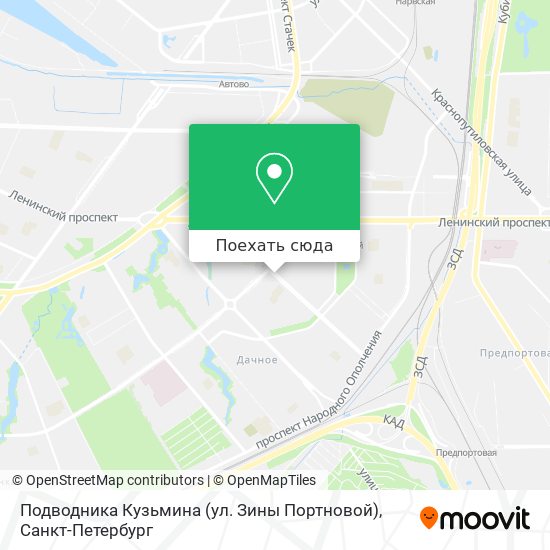 Карта Подводника Кузьмина (ул. Зины Портновой)