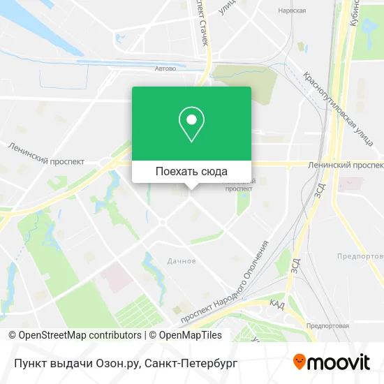 Карта Пункт выдачи Озон.ру