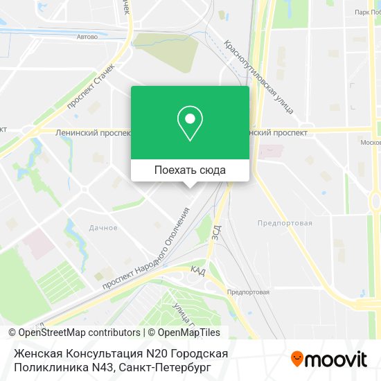 Карта Женская Консультация N20 Городская Поликлиника N43