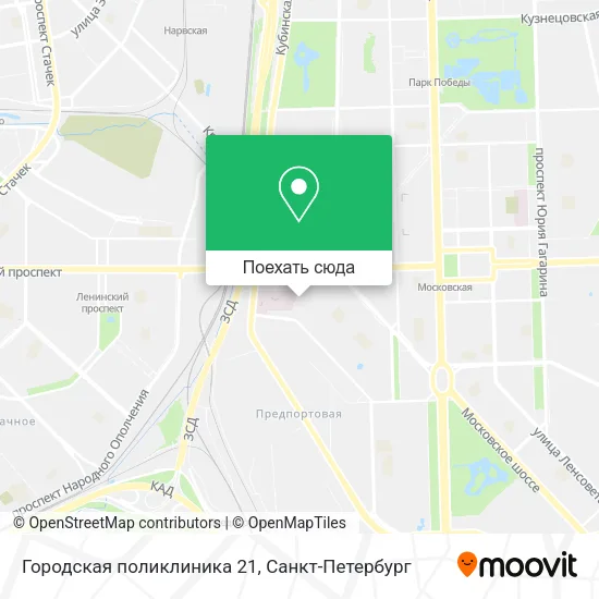 Карта Городская поликлиника 21