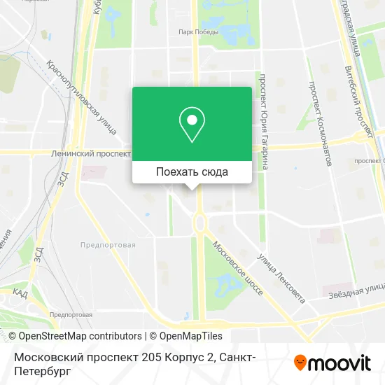 Карта Московский проспект 205 Корпус 2