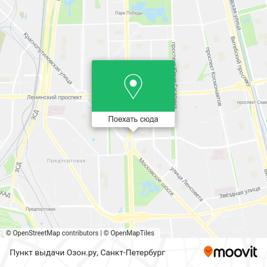 Карта Пункт выдачи Озон.ру