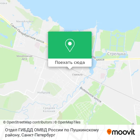 Карта Отдел ГИБДД ОМВД России по Пушкинскому району