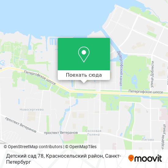 Карта Детский сад 78, Красносельский район