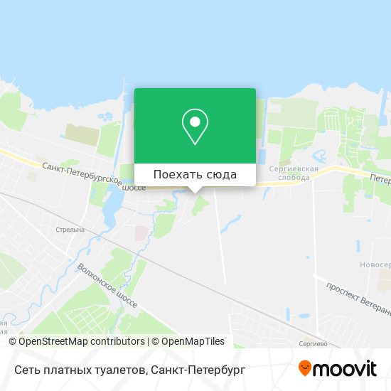 Карта Сеть платных туалетов