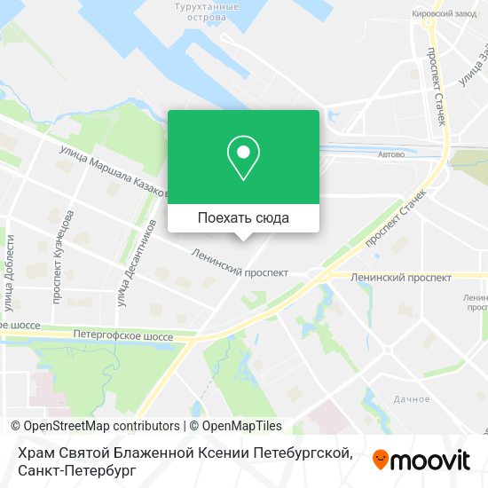 Карта Храм Святой Блаженной Ксении Петебургской