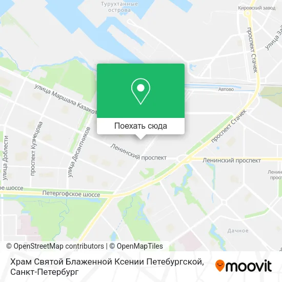 Карта Храм Святой Блаженной Ксении Петебургской