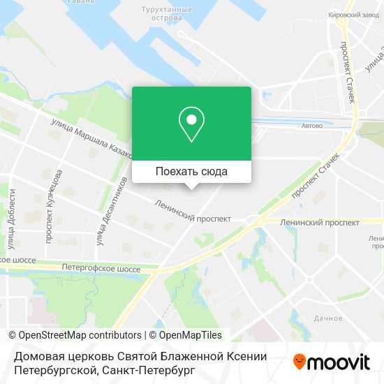 Карта Домовая церковь Святой Блаженной Ксении Петербургской