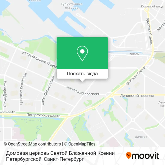 Карта Домовая церковь Святой Блаженной Ксении Петербургской
