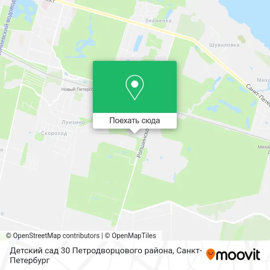 Карта Детский сад 30 Петродворцового района