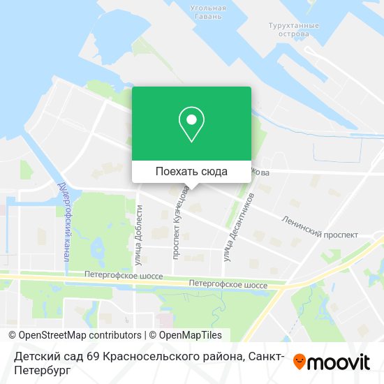 Карта Детский сад 69 Красносельского района